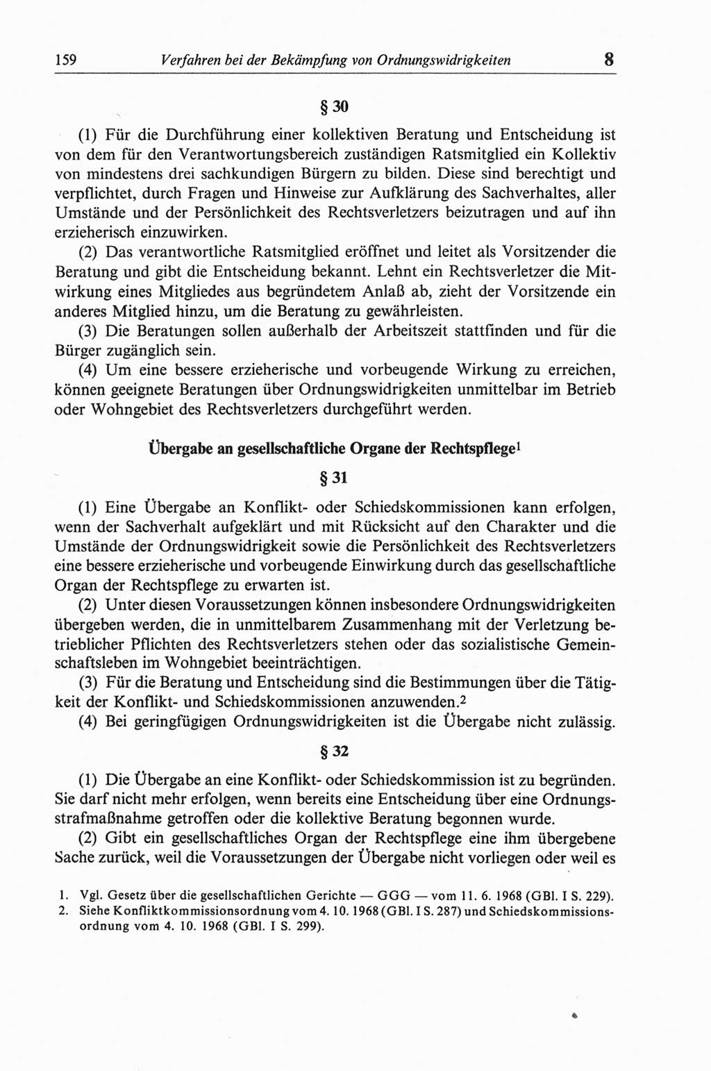 Strafgesetzbuch (StGB) der Deutschen Demokratischen Republik (DDR) und angrenzende Gesetze und Bestimmungen 1968, Seite 159 (StGB Ges. Best. DDR 1968, S. 159)