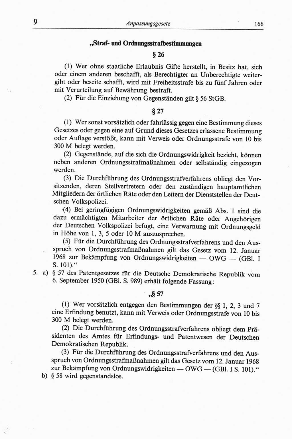 Strafgesetzbuch (StGB) der Deutschen Demokratischen Republik (DDR) und angrenzende Gesetze und Bestimmungen 1968, Seite 166 (StGB Ges. Best. DDR 1968, S. 166)