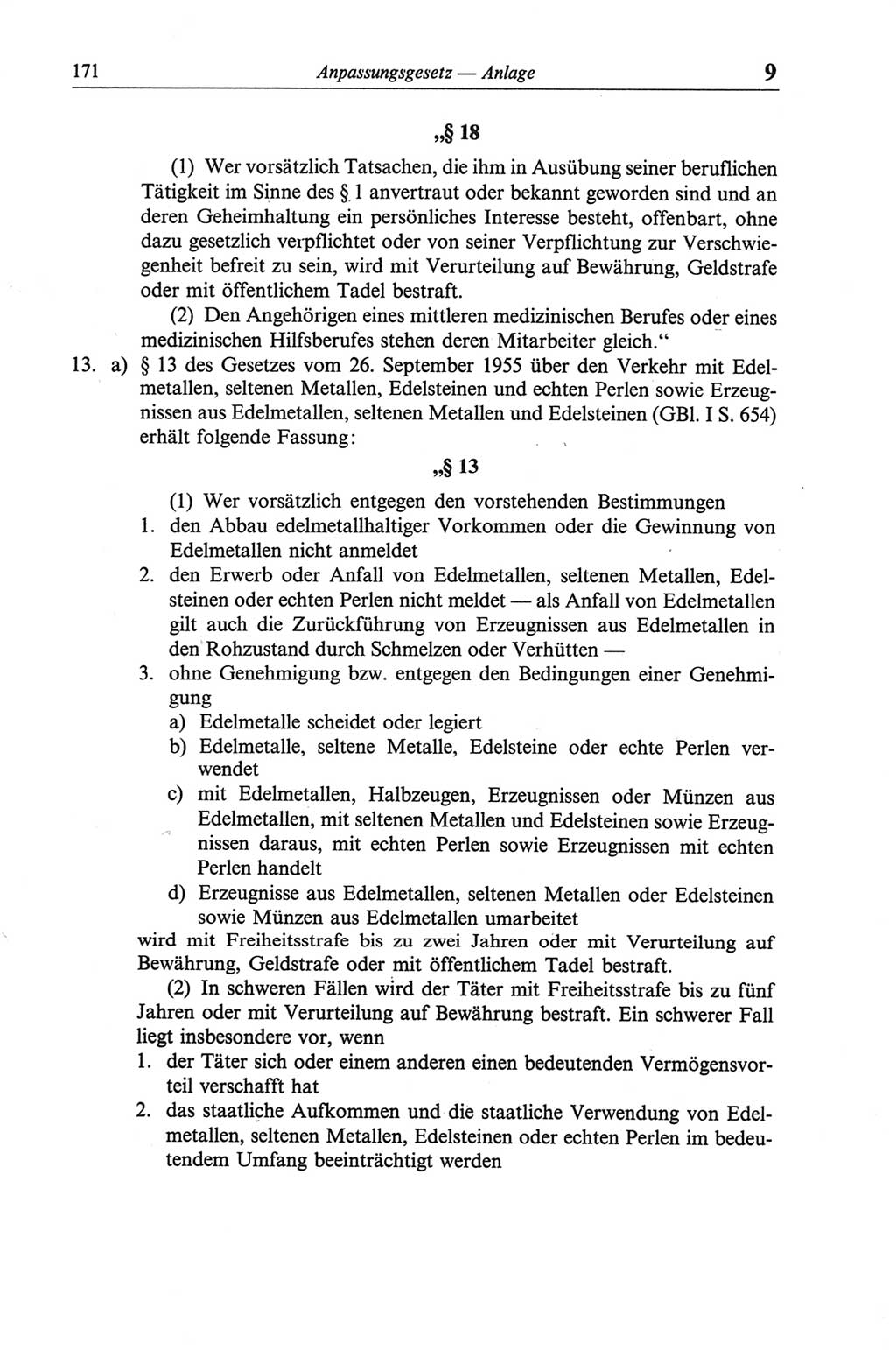 Strafgesetzbuch (StGB) der Deutschen Demokratischen Republik (DDR) und angrenzende Gesetze und Bestimmungen 1968, Seite 171 (StGB Ges. Best. DDR 1968, S. 171)