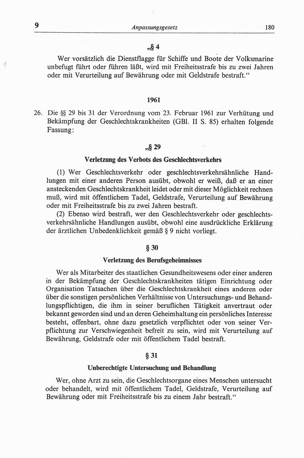 Strafgesetzbuch (StGB) der Deutschen Demokratischen Republik (DDR) und angrenzende Gesetze und Bestimmungen 1968, Seite 180 (StGB Ges. Best. DDR 1968, S. 180)