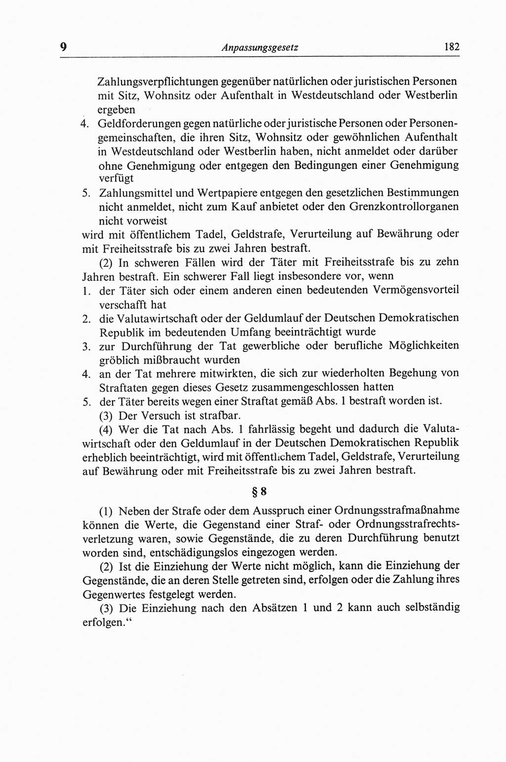 Strafgesetzbuch (StGB) der Deutschen Demokratischen Republik (DDR) und angrenzende Gesetze und Bestimmungen 1968, Seite 182 (StGB Ges. Best. DDR 1968, S. 182)