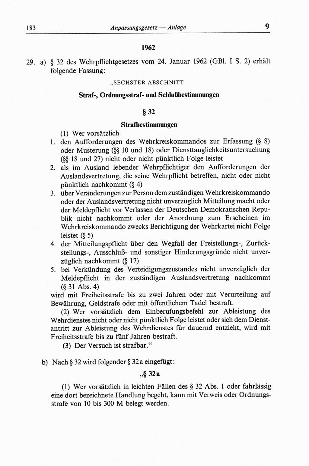 Strafgesetzbuch (StGB) der Deutschen Demokratischen Republik (DDR) und angrenzende Gesetze und Bestimmungen 1968, Seite 183 (StGB Ges. Best. DDR 1968, S. 183)