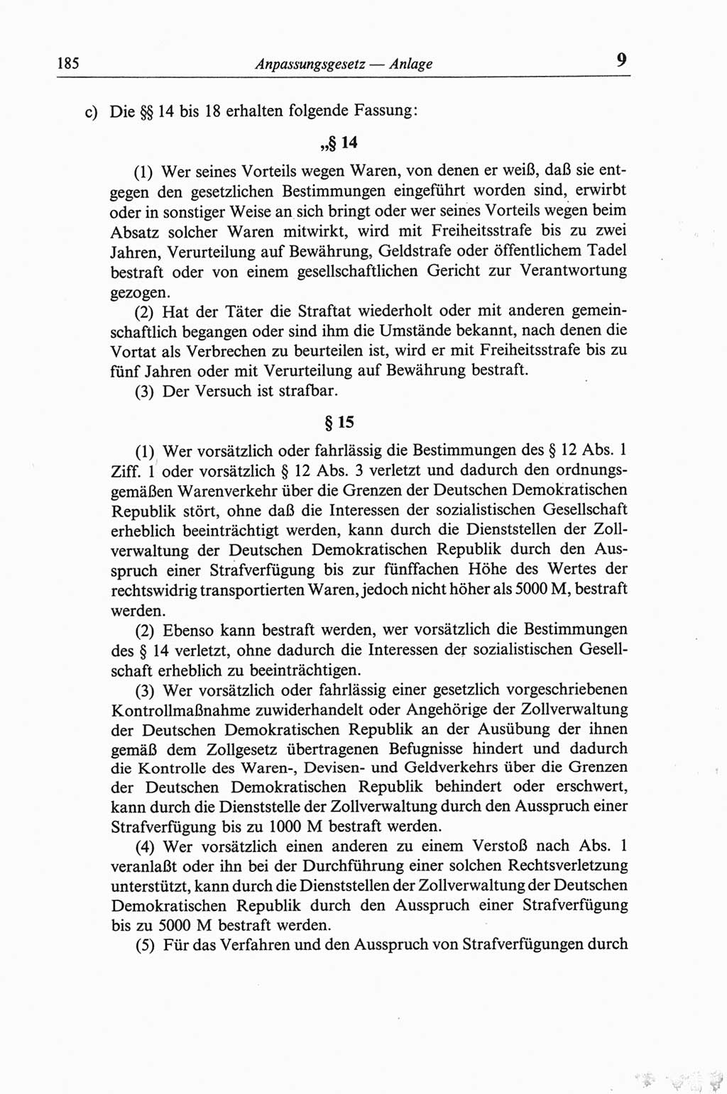 Strafgesetzbuch (StGB) der Deutschen Demokratischen Republik (DDR) und angrenzende Gesetze und Bestimmungen 1968, Seite 185 (StGB Ges. Best. DDR 1968, S. 185)