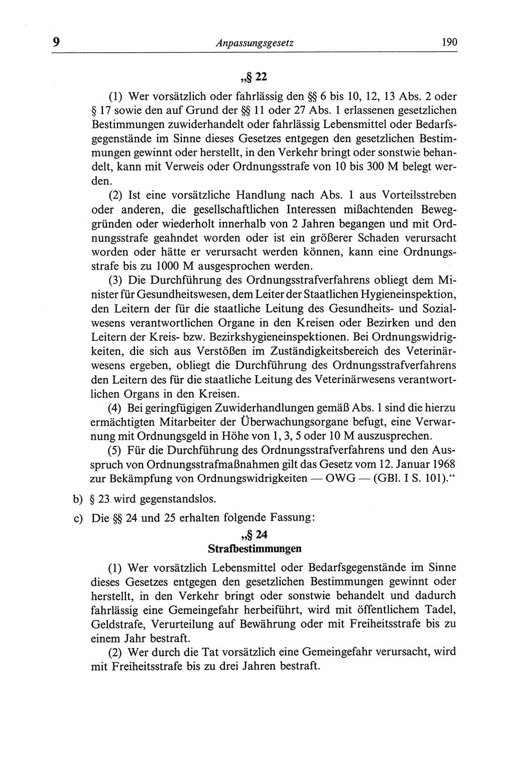Strafgesetzbuch (StGB) der Deutschen Demokratischen Republik (DDR) und angrenzende Gesetze und Bestimmungen 1968, Seite 190 (StGB Ges. Best. DDR 1968, S. 190)