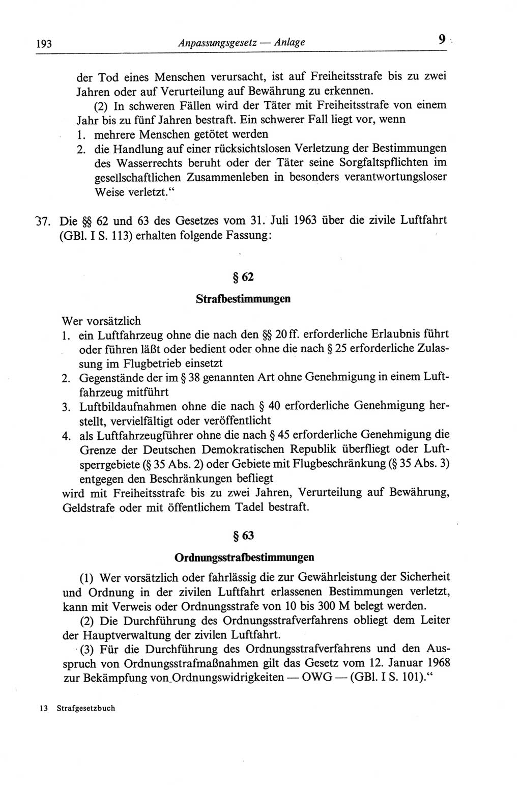 Strafgesetzbuch (StGB) der Deutschen Demokratischen Republik (DDR) und angrenzende Gesetze und Bestimmungen 1968, Seite 193 (StGB Ges. Best. DDR 1968, S. 193)
