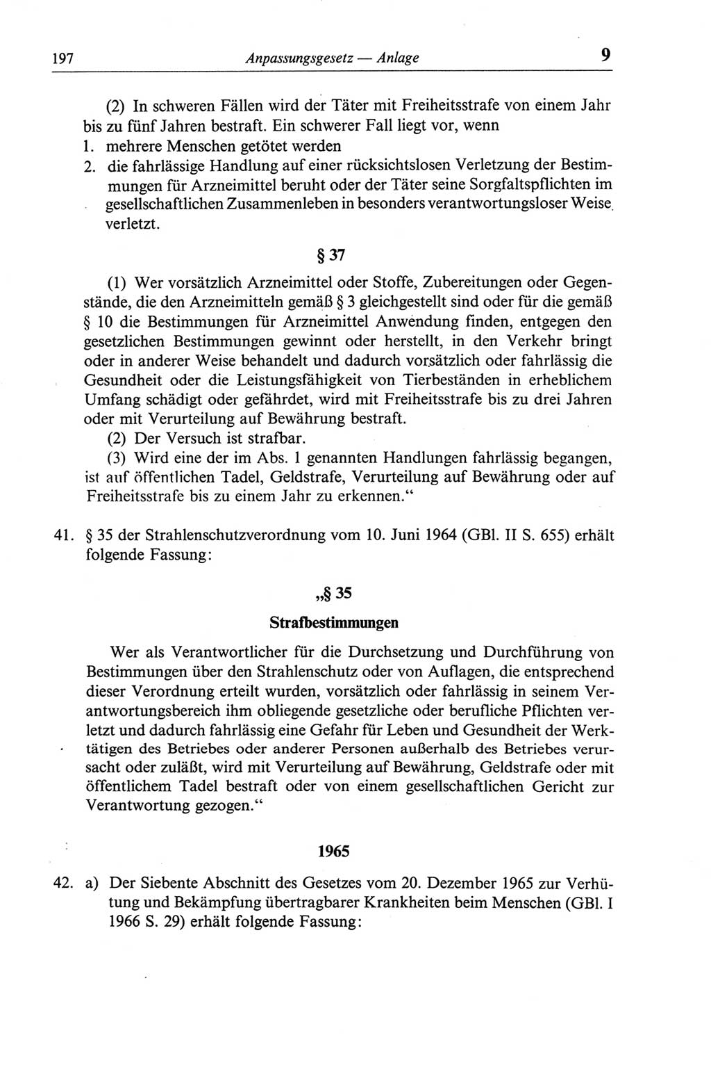 Strafgesetzbuch (StGB) der Deutschen Demokratischen Republik (DDR) und angrenzende Gesetze und Bestimmungen 1968, Seite 197 (StGB Ges. Best. DDR 1968, S. 197)