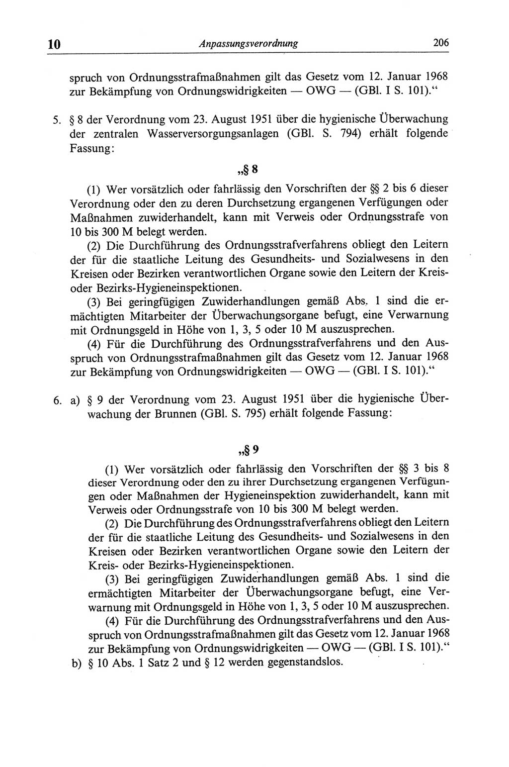 Strafgesetzbuch (StGB) der Deutschen Demokratischen Republik (DDR) und angrenzende Gesetze und Bestimmungen 1968, Seite 206 (StGB Ges. Best. DDR 1968, S. 206)