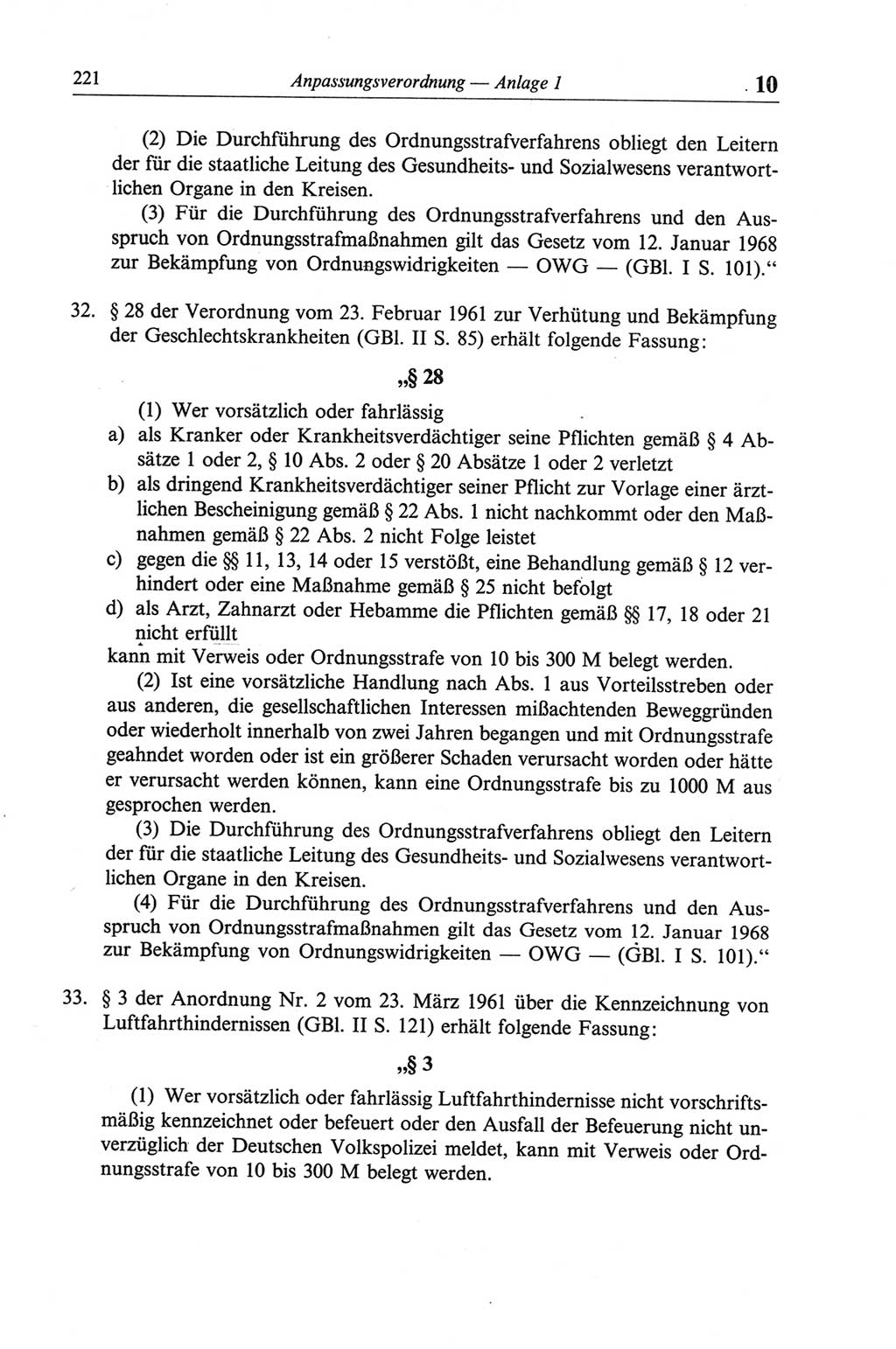 Strafgesetzbuch (StGB) der Deutschen Demokratischen Republik (DDR) und angrenzende Gesetze und Bestimmungen 1968, Seite 221 (StGB Ges. Best. DDR 1968, S. 221)