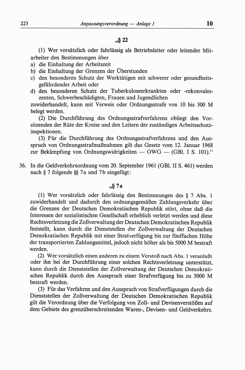 Strafgesetzbuch (StGB) der Deutschen Demokratischen Republik (DDR) und angrenzende Gesetze und Bestimmungen 1968, Seite 223 (StGB Ges. Best. DDR 1968, S. 223)