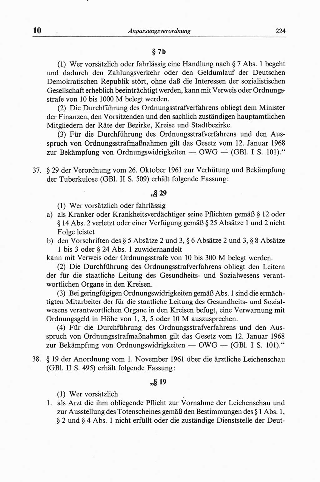 Strafgesetzbuch (StGB) der Deutschen Demokratischen Republik (DDR) und angrenzende Gesetze und Bestimmungen 1968, Seite 224 (StGB Ges. Best. DDR 1968, S. 224)