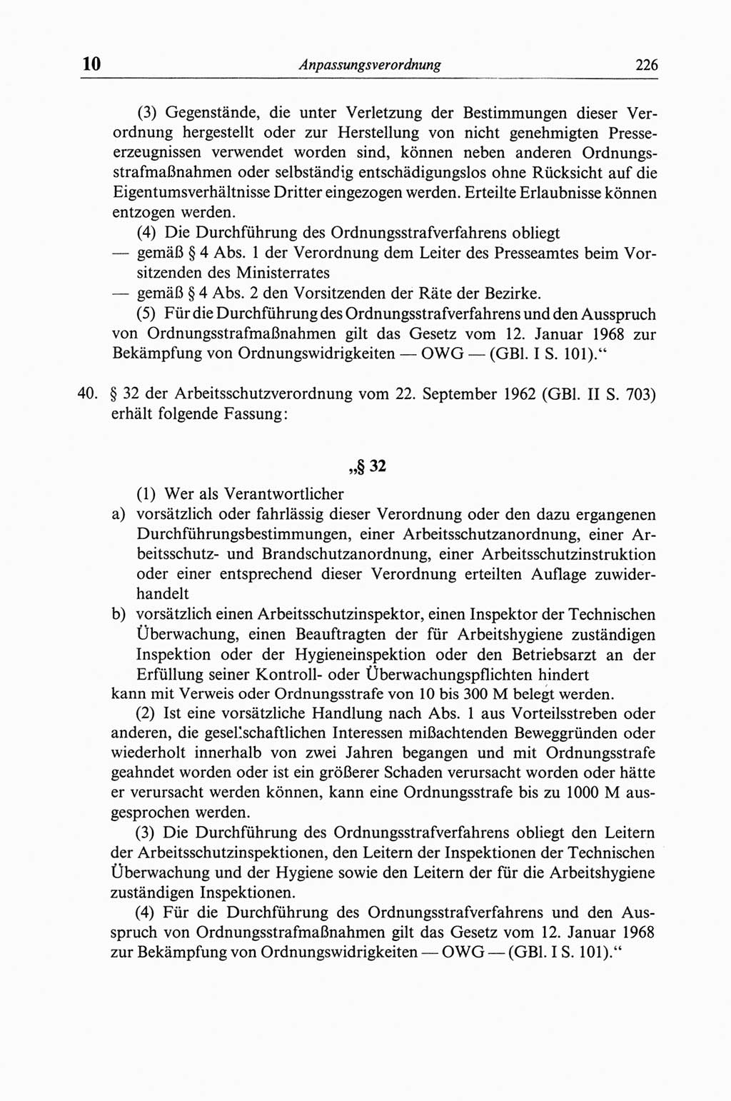 Strafgesetzbuch (StGB) der Deutschen Demokratischen Republik (DDR) und angrenzende Gesetze und Bestimmungen 1968, Seite 226 (StGB Ges. Best. DDR 1968, S. 226)