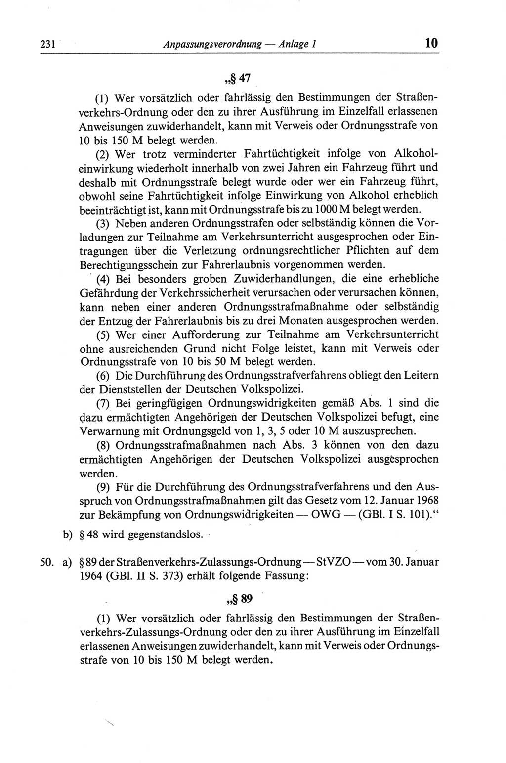 Strafgesetzbuch (StGB) der Deutschen Demokratischen Republik (DDR) und angrenzende Gesetze und Bestimmungen 1968, Seite 231 (StGB Ges. Best. DDR 1968, S. 231)