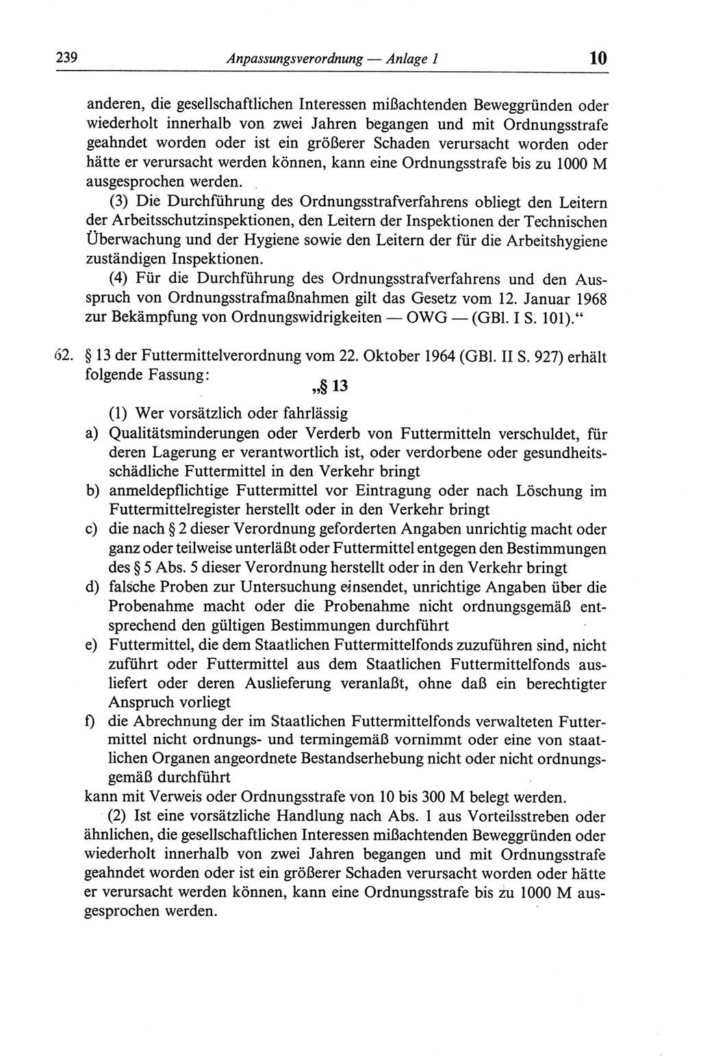 Strafgesetzbuch (StGB) der Deutschen Demokratischen Republik (DDR) und angrenzende Gesetze und Bestimmungen 1968, Seite 239 (StGB Ges. Best. DDR 1968, S. 239)