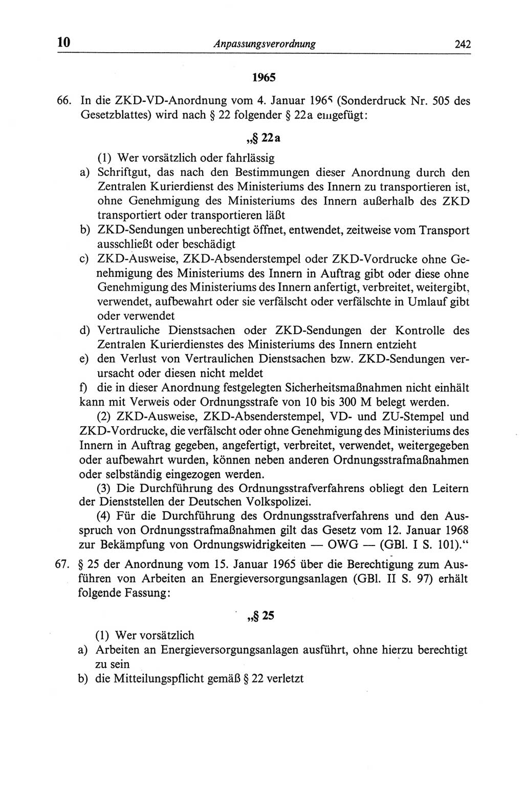 Strafgesetzbuch (StGB) der Deutschen Demokratischen Republik (DDR) und angrenzende Gesetze und Bestimmungen 1968, Seite 242 (StGB Ges. Best. DDR 1968, S. 242)