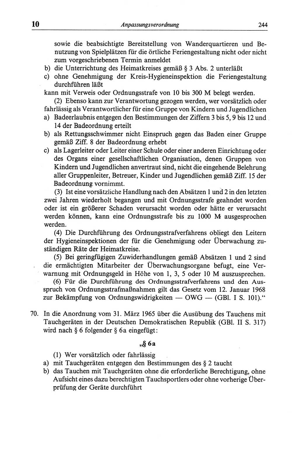 Strafgesetzbuch (StGB) der Deutschen Demokratischen Republik (DDR) und angrenzende Gesetze und Bestimmungen 1968, Seite 244 (StGB Ges. Best. DDR 1968, S. 244)