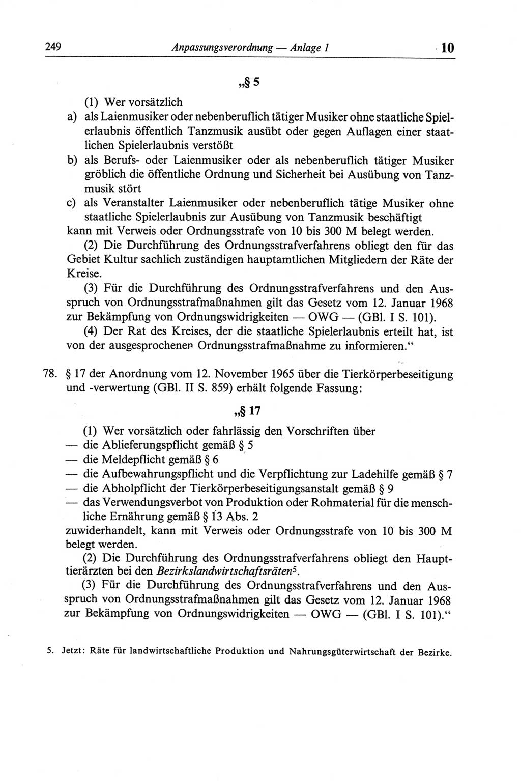 Strafgesetzbuch (StGB) der Deutschen Demokratischen Republik (DDR) und angrenzende Gesetze und Bestimmungen 1968, Seite 249 (StGB Ges. Best. DDR 1968, S. 249)