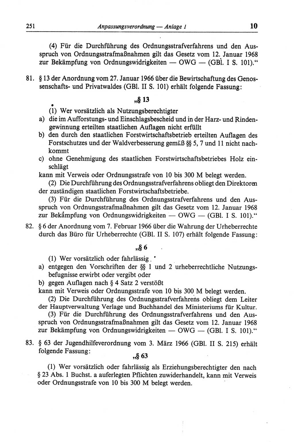 Strafgesetzbuch (StGB) der Deutschen Demokratischen Republik (DDR) und angrenzende Gesetze und Bestimmungen 1968, Seite 251 (StGB Ges. Best. DDR 1968, S. 251)