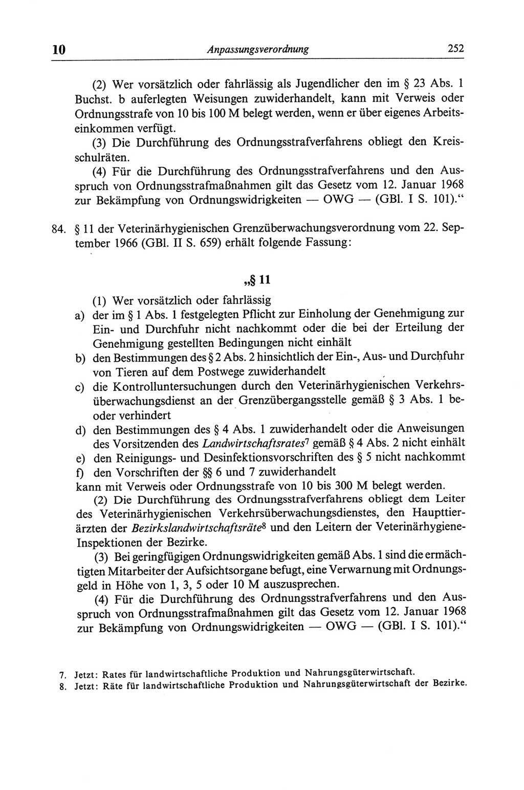 Strafgesetzbuch (StGB) der Deutschen Demokratischen Republik (DDR) und angrenzende Gesetze und Bestimmungen 1968, Seite 252 (StGB Ges. Best. DDR 1968, S. 252)