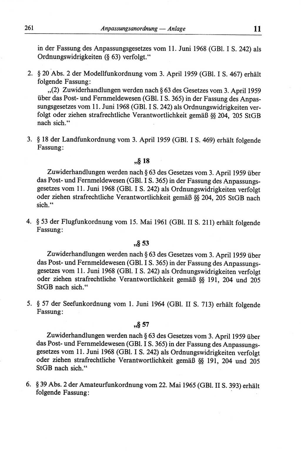Strafgesetzbuch (StGB) der Deutschen Demokratischen Republik (DDR) und angrenzende Gesetze und Bestimmungen 1968, Seite 261 (StGB Ges. Best. DDR 1968, S. 261)