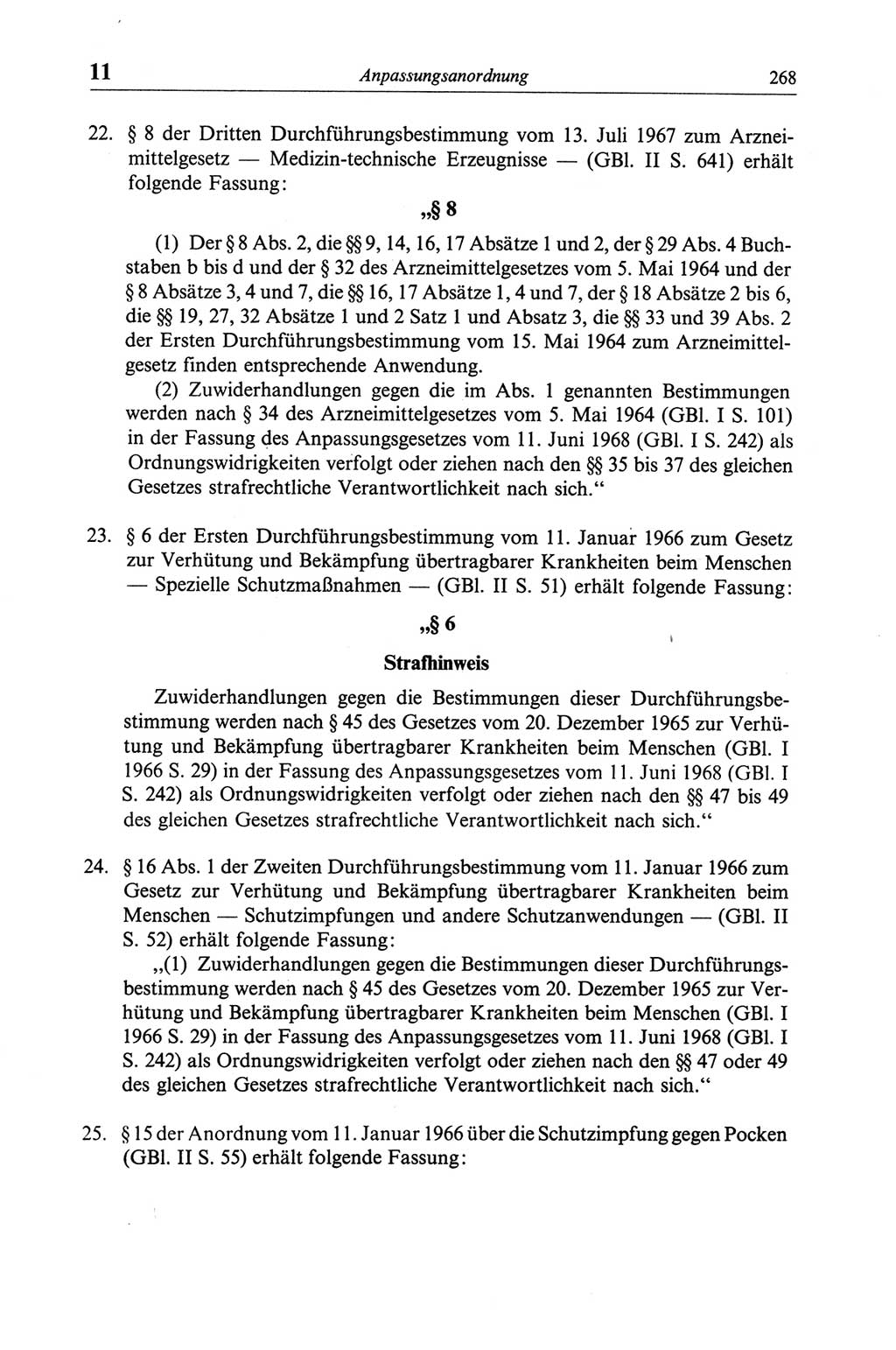 Strafgesetzbuch (StGB) der Deutschen Demokratischen Republik (DDR) und angrenzende Gesetze und Bestimmungen 1968, Seite 268 (StGB Ges. Best. DDR 1968, S. 268)