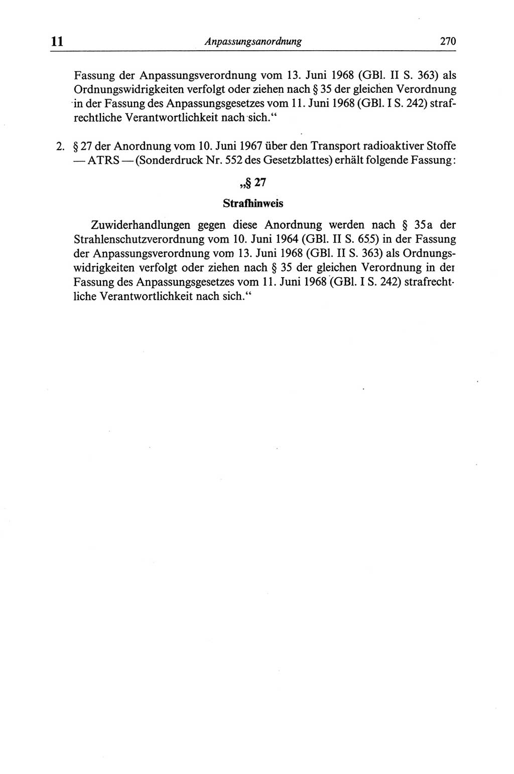 Strafgesetzbuch (StGB) der Deutschen Demokratischen Republik (DDR) und angrenzende Gesetze und Bestimmungen 1968, Seite 270 (StGB Ges. Best. DDR 1968, S. 270)
