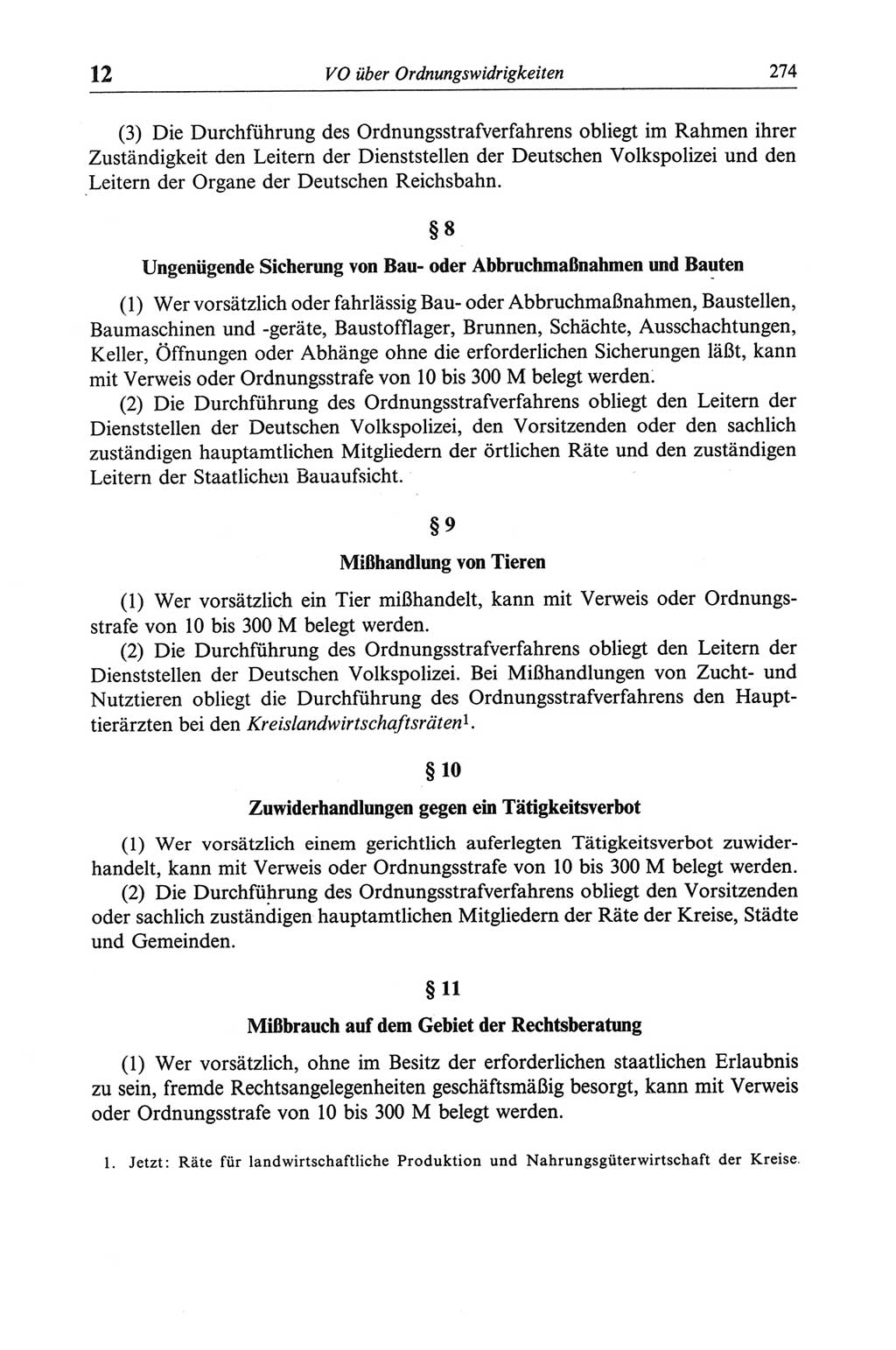 Strafgesetzbuch (StGB) der Deutschen Demokratischen Republik (DDR) und angrenzende Gesetze und Bestimmungen 1968, Seite 274 (StGB Ges. Best. DDR 1968, S. 274)