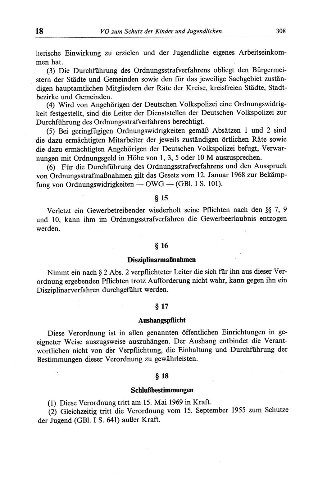 Strafgesetzbuch (StGB) der Deutschen Demokratischen Republik (DDR) und angrenzende Gesetze und Bestimmungen 1968, Seite 308 (StGB Ges. Best. DDR 1968, S. 308)