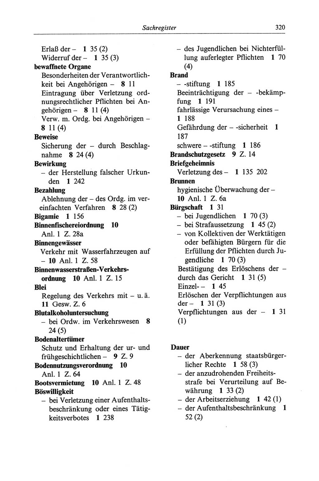 Strafgesetzbuch (StGB) der Deutschen Demokratischen Republik (DDR) und angrenzende Gesetze und Bestimmungen 1968, Seite 320 (StGB Ges. Best. DDR 1968, S. 320)