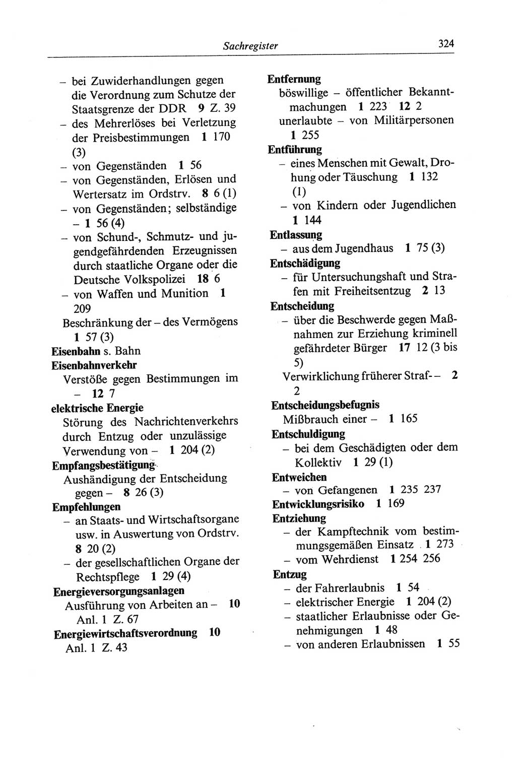 Strafgesetzbuch (StGB) der Deutschen Demokratischen Republik (DDR) und angrenzende Gesetze und Bestimmungen 1968, Seite 324 (StGB Ges. Best. DDR 1968, S. 324)