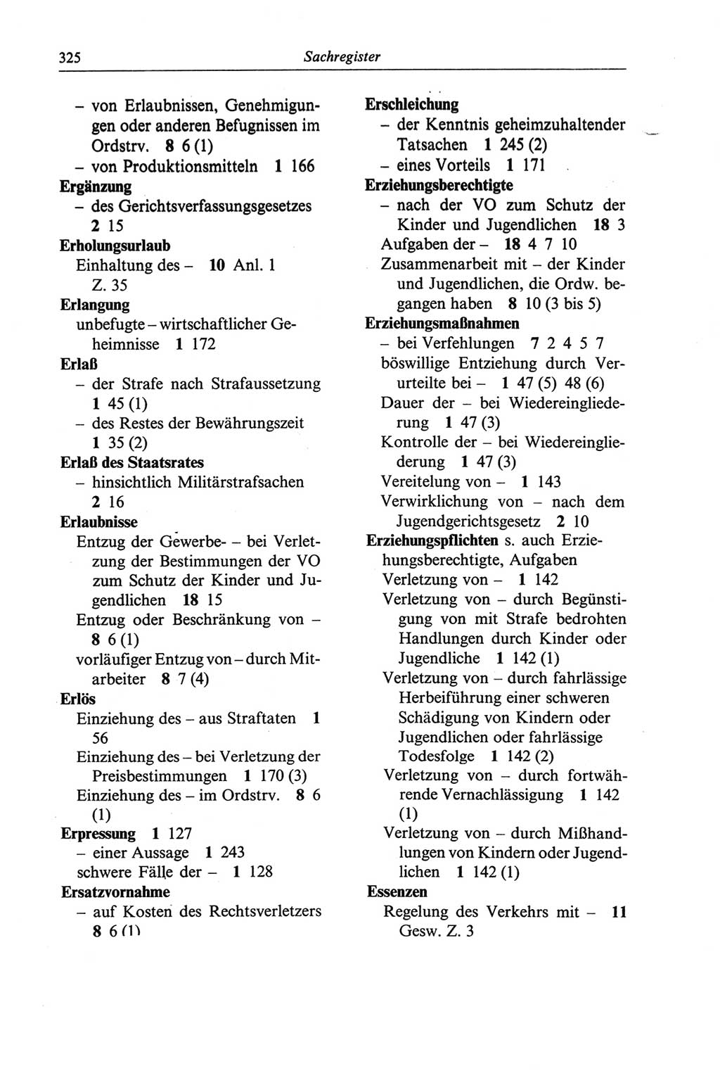 Strafgesetzbuch (StGB) der Deutschen Demokratischen Republik (DDR) und angrenzende Gesetze und Bestimmungen 1968, Seite 325 (StGB Ges. Best. DDR 1968, S. 325)