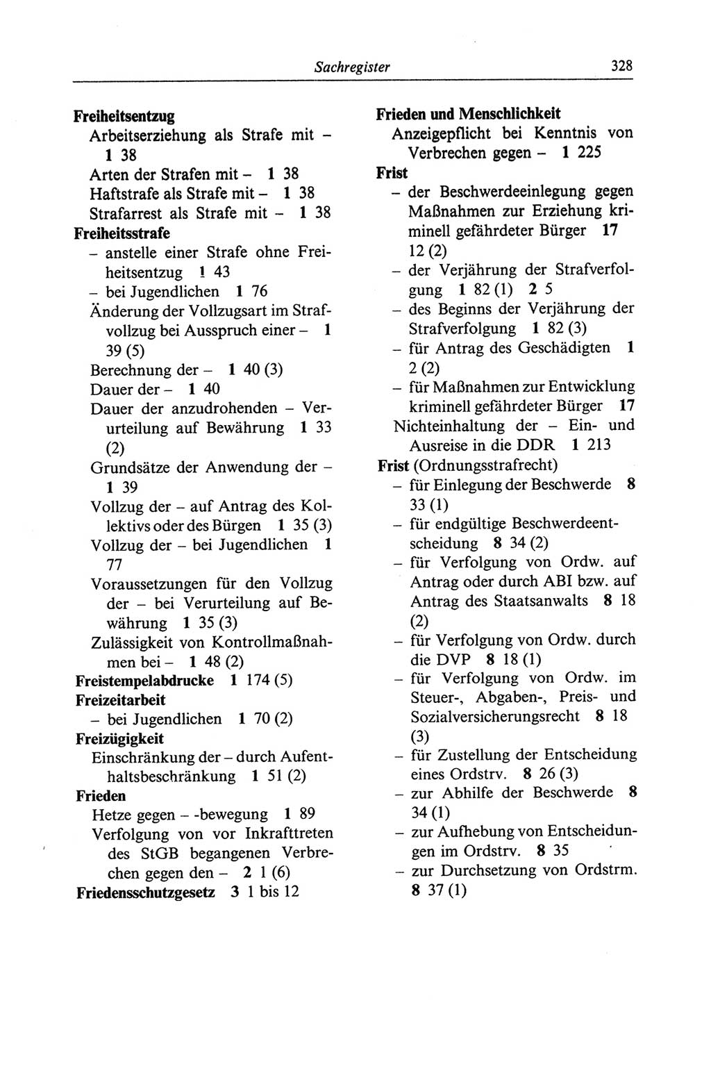 Strafgesetzbuch (StGB) der Deutschen Demokratischen Republik (DDR) und angrenzende Gesetze und Bestimmungen 1968, Seite 328 (StGB Ges. Best. DDR 1968, S. 328)