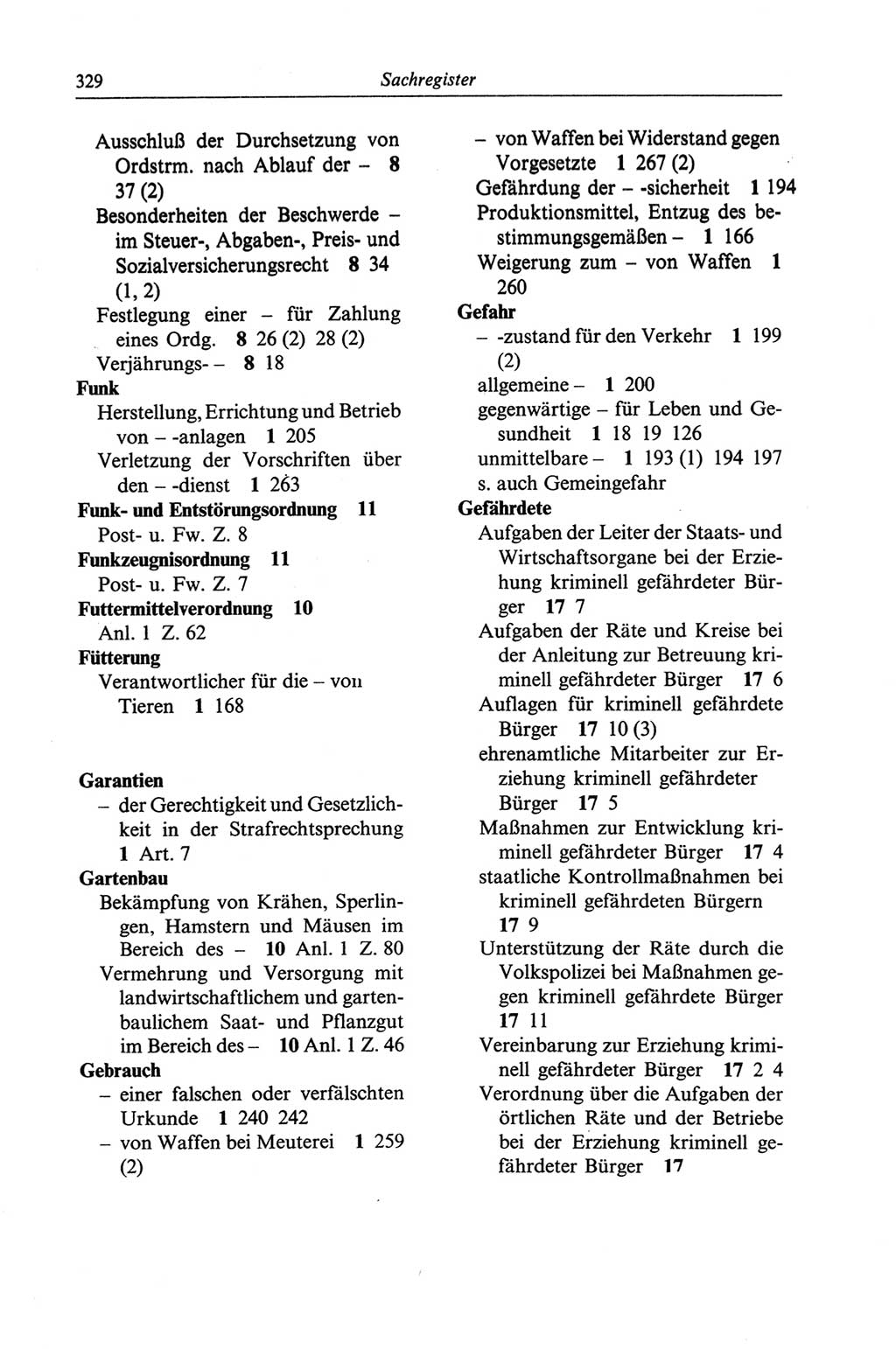 Strafgesetzbuch (StGB) der Deutschen Demokratischen Republik (DDR) und angrenzende Gesetze und Bestimmungen 1968, Seite 329 (StGB Ges. Best. DDR 1968, S. 329)