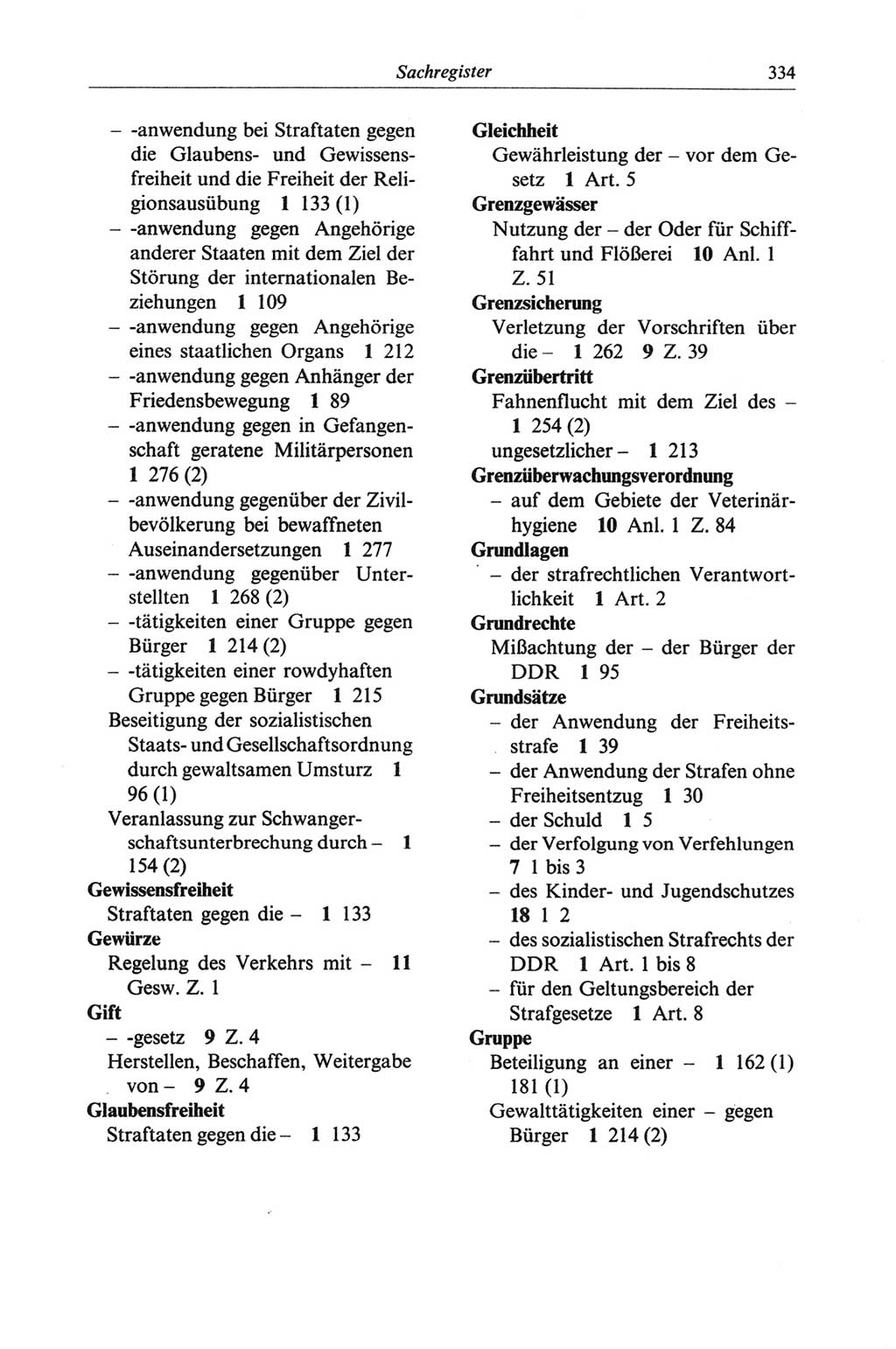 Strafgesetzbuch (StGB) der Deutschen Demokratischen Republik (DDR) und angrenzende Gesetze und Bestimmungen 1968, Seite 334 (StGB Ges. Best. DDR 1968, S. 334)