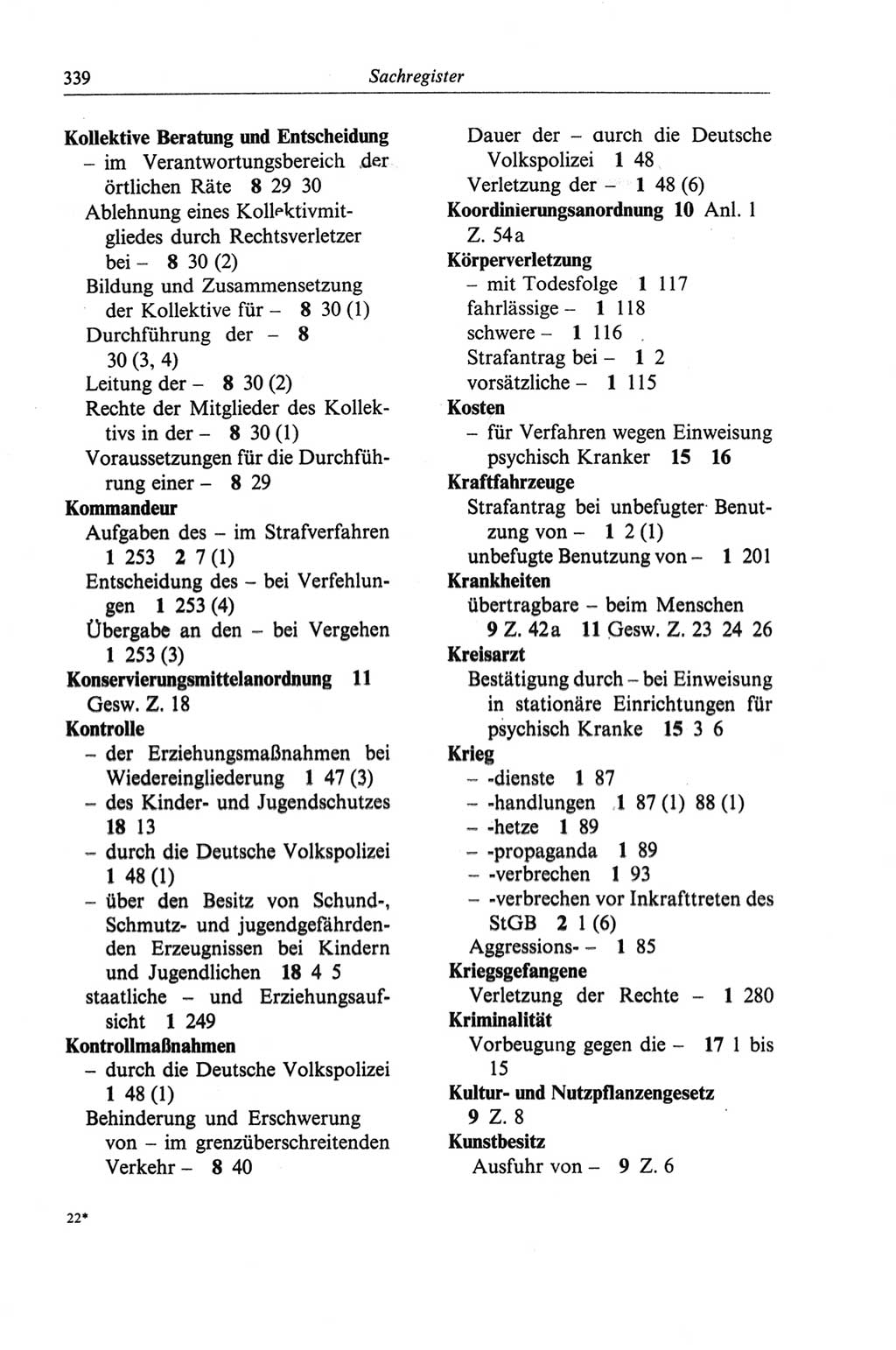 Strafgesetzbuch (StGB) der Deutschen Demokratischen Republik (DDR) und angrenzende Gesetze und Bestimmungen 1968, Seite 339 (StGB Ges. Best. DDR 1968, S. 339)