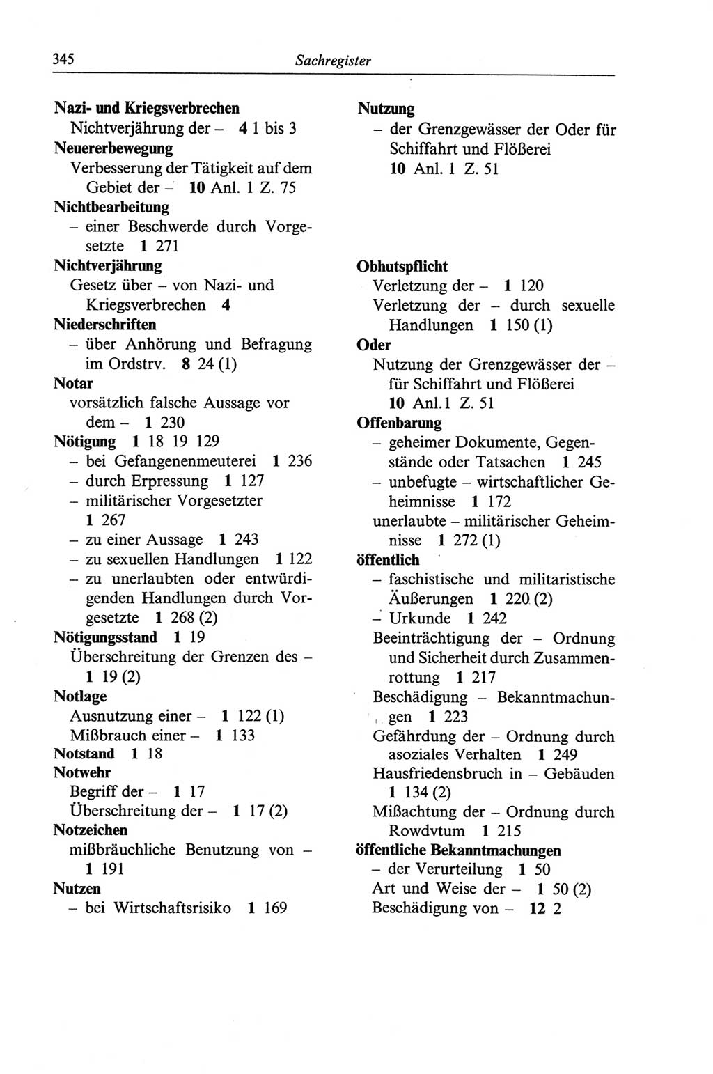 Strafgesetzbuch (StGB) der Deutschen Demokratischen Republik (DDR) und angrenzende Gesetze und Bestimmungen 1968, Seite 345 (StGB Ges. Best. DDR 1968, S. 345)