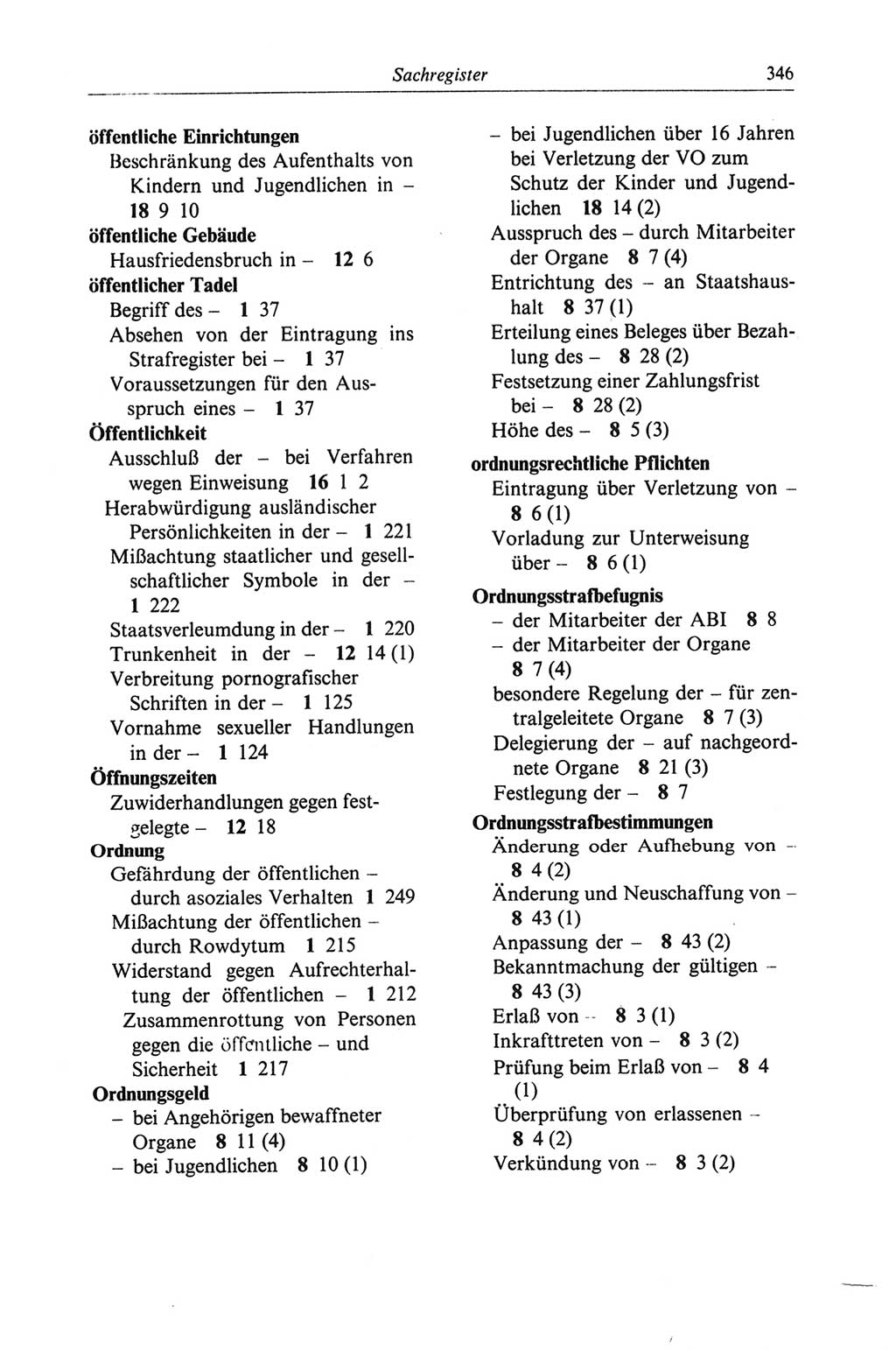 Strafgesetzbuch (StGB) der Deutschen Demokratischen Republik (DDR) und angrenzende Gesetze und Bestimmungen 1968, Seite 346 (StGB Ges. Best. DDR 1968, S. 346)