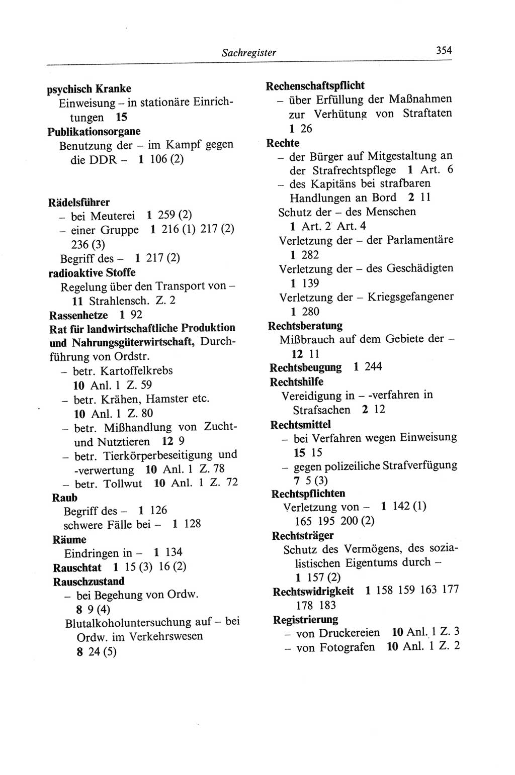 Strafgesetzbuch (StGB) der Deutschen Demokratischen Republik (DDR) und angrenzende Gesetze und Bestimmungen 1968, Seite 354 (StGB Ges. Best. DDR 1968, S. 354)