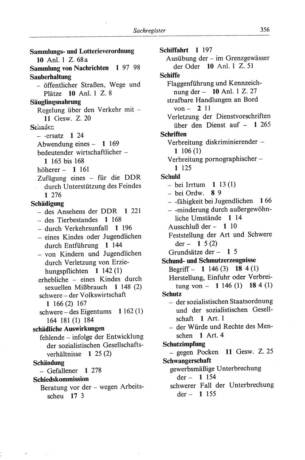 Strafgesetzbuch (StGB) der Deutschen Demokratischen Republik (DDR) und angrenzende Gesetze und Bestimmungen 1968, Seite 356 (StGB Ges. Best. DDR 1968, S. 356)