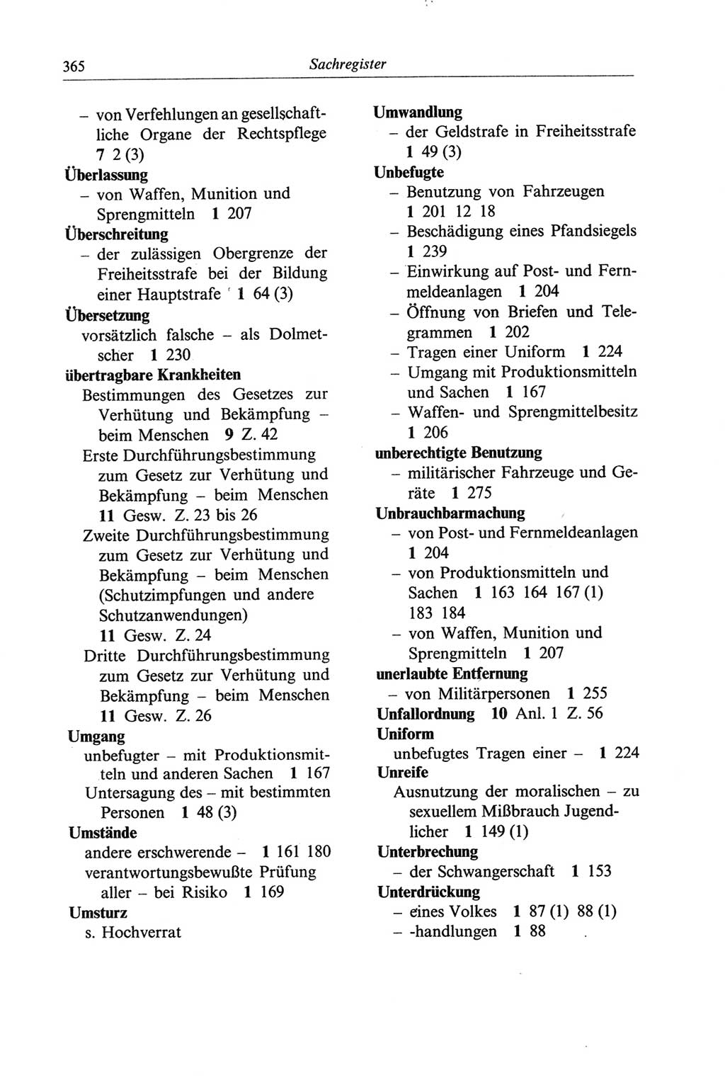 Strafgesetzbuch (StGB) der Deutschen Demokratischen Republik (DDR) und angrenzende Gesetze und Bestimmungen 1968, Seite 365 (StGB Ges. Best. DDR 1968, S. 365)