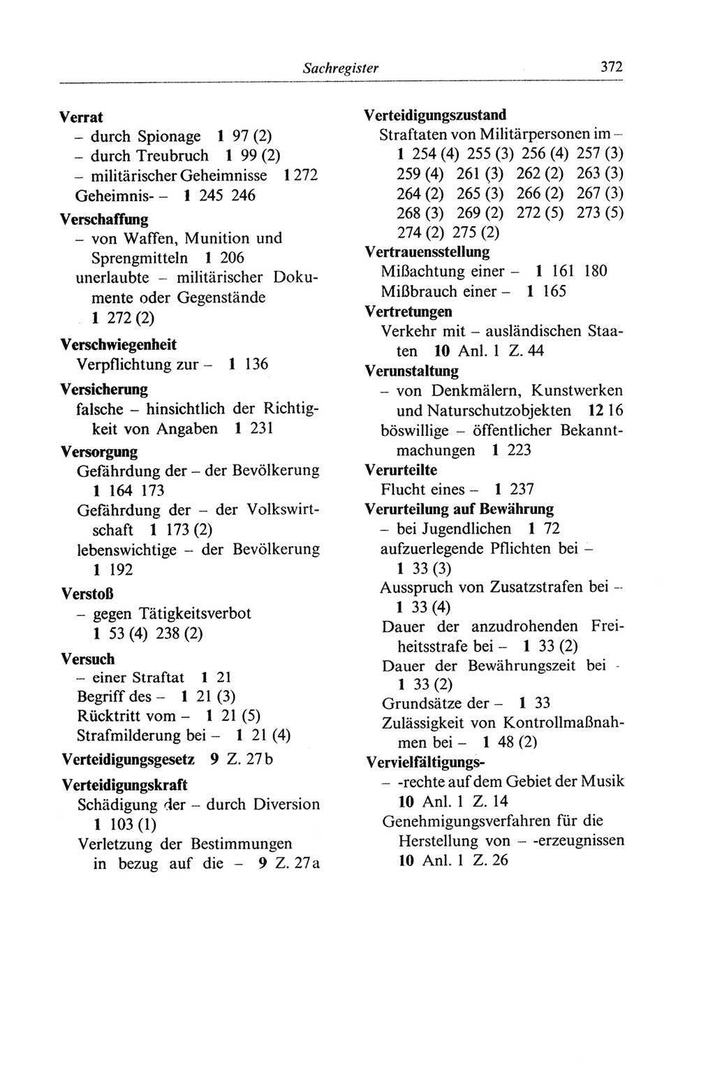 Strafgesetzbuch (StGB) der Deutschen Demokratischen Republik (DDR) und angrenzende Gesetze und Bestimmungen 1968, Seite 372 (StGB Ges. Best. DDR 1968, S. 372)