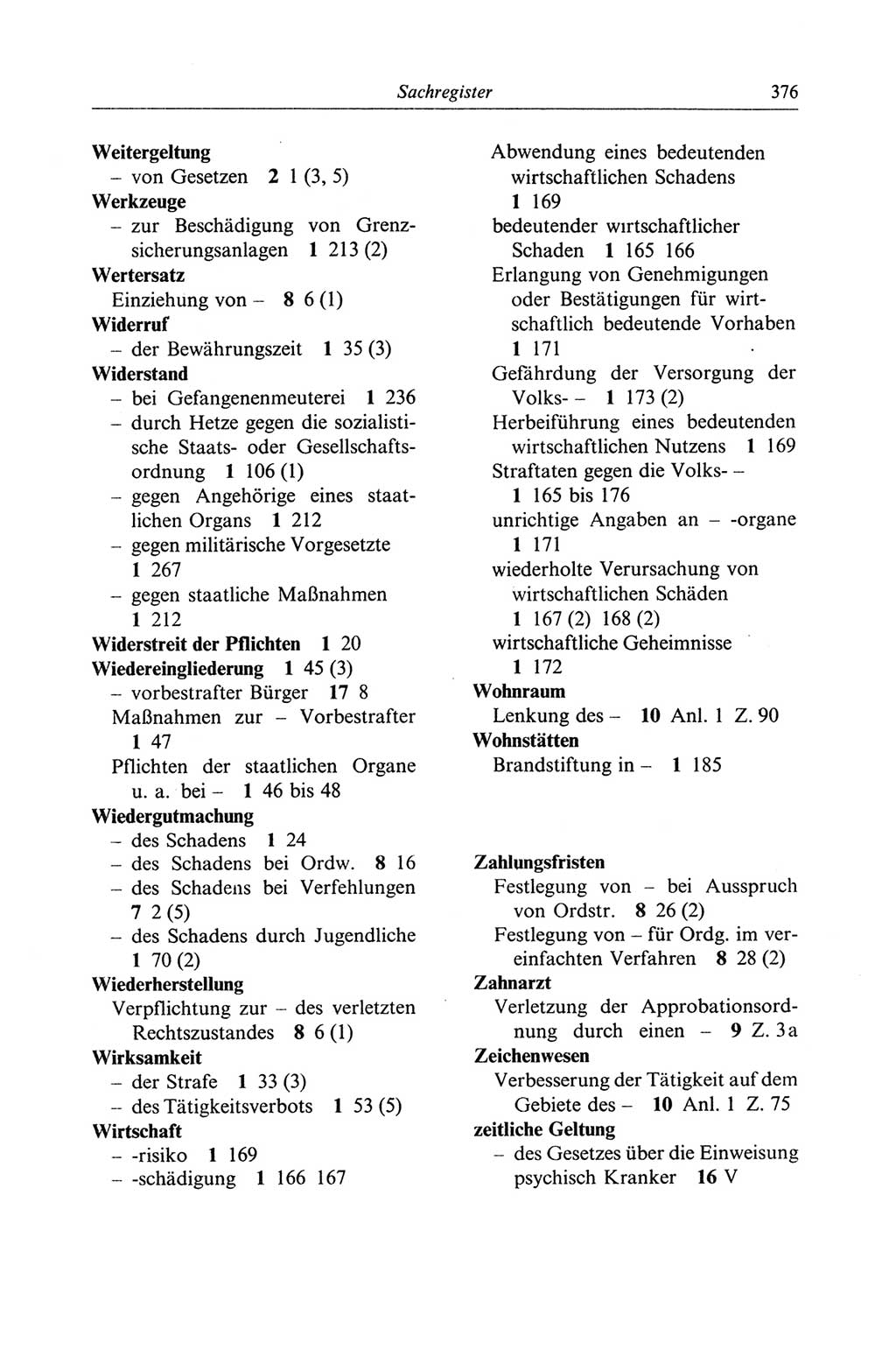 Strafgesetzbuch (StGB) der Deutschen Demokratischen Republik (DDR) und angrenzende Gesetze und Bestimmungen 1968, Seite 376 (StGB Ges. Best. DDR 1968, S. 376)