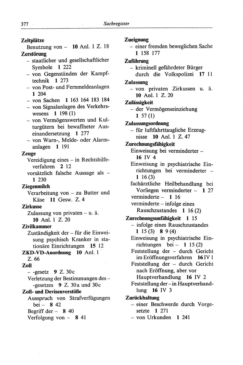 Strafgesetzbuch (StGB) der Deutschen Demokratischen Republik (DDR) und angrenzende Gesetze und Bestimmungen 1968, Seite 377 (StGB Ges. Best. DDR 1968, S. 377)