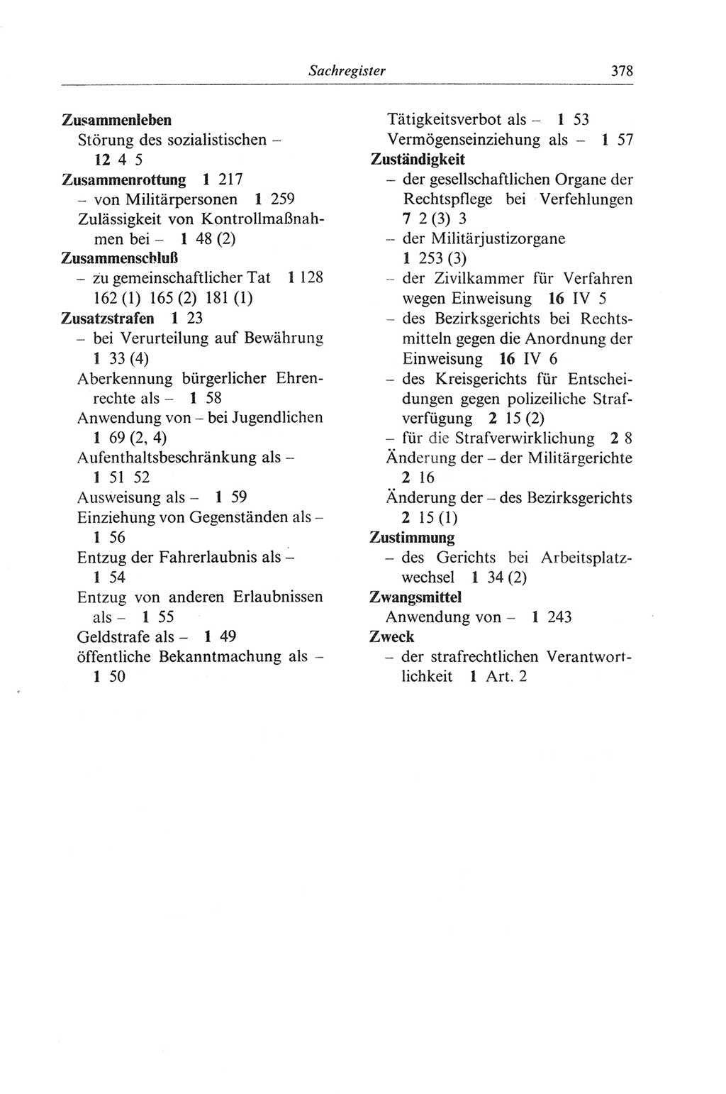 Strafgesetzbuch (StGB) der Deutschen Demokratischen Republik (DDR) und angrenzende Gesetze und Bestimmungen 1968, Seite 378 (StGB Ges. Best. DDR 1968, S. 378)