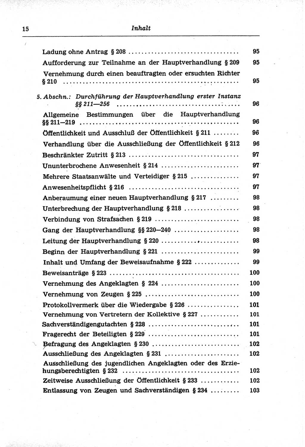 Strafprozeßordnung (StPO) der Deutschen Demokratischen Republik (DDR) und angrenzende Gesetze und Bestimmungen 1968, Seite 15 (StPO Ges. Bstgn. DDR 1968, S. 15)