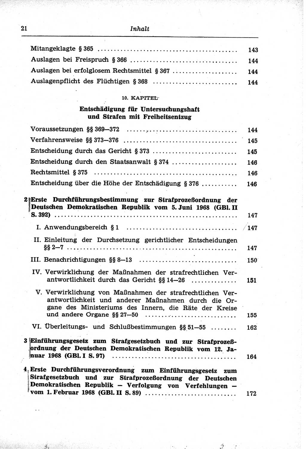 Strafprozeßordnung (StPO) der Deutschen Demokratischen Republik (DDR) und angrenzende Gesetze und Bestimmungen 1968, Seite 21 (StPO Ges. Bstgn. DDR 1968, S. 21)