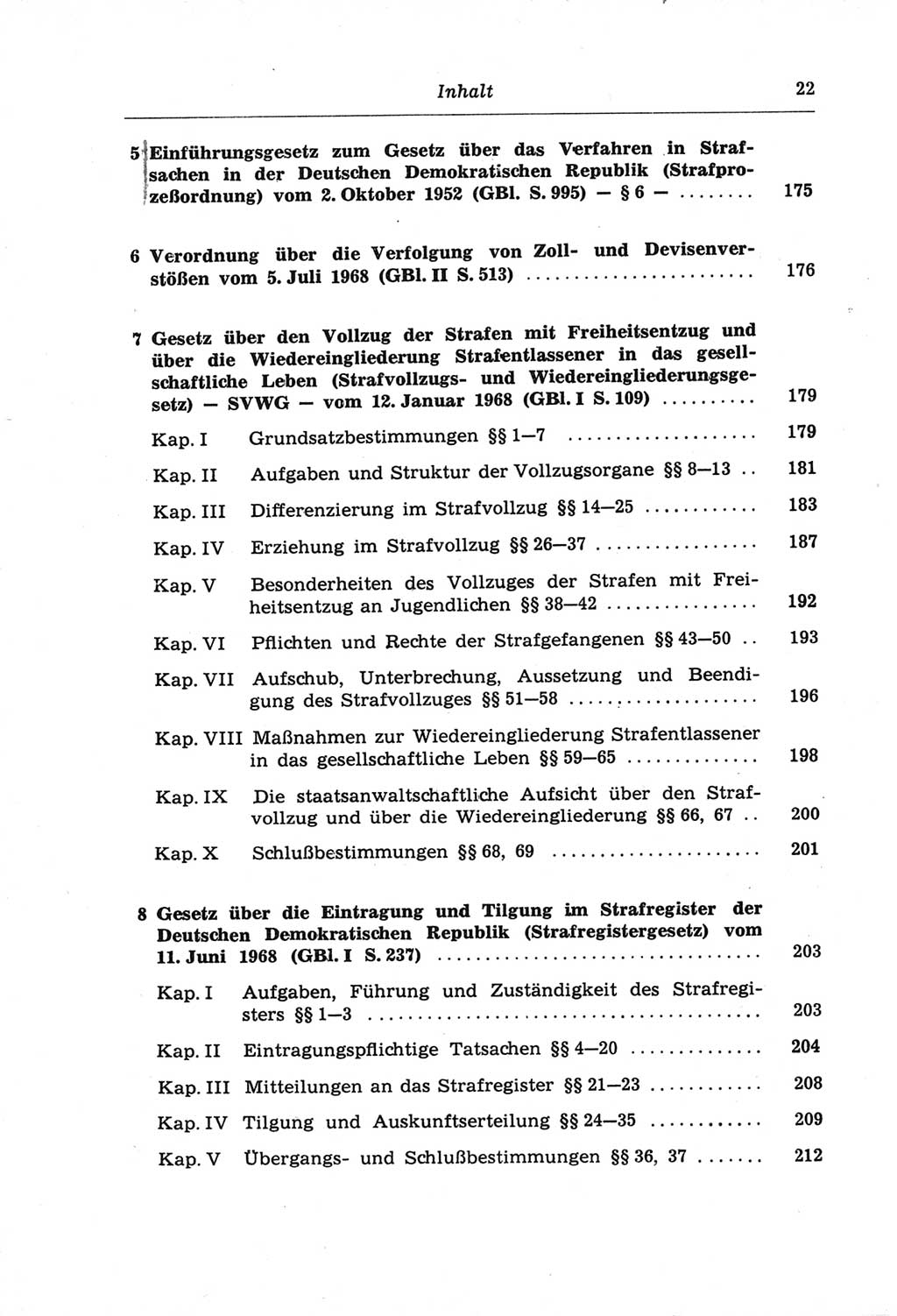 Strafprozeßordnung (StPO) der Deutschen Demokratischen Republik (DDR) und angrenzende Gesetze und Bestimmungen 1968, Seite 22 (StPO Ges. Bstgn. DDR 1968, S. 22)
