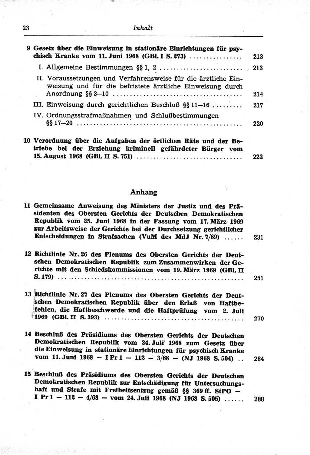 Strafprozeßordnung (StPO) der Deutschen Demokratischen Republik (DDR) und angrenzende Gesetze und Bestimmungen 1968, Seite 23 (StPO Ges. Bstgn. DDR 1968, S. 23)
