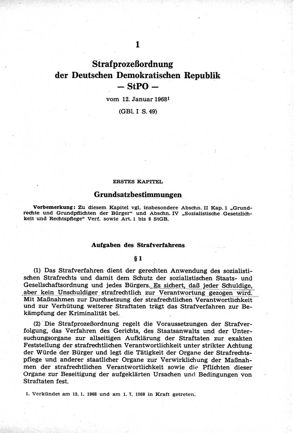 Strafprozeßordnung (StPO) der Deutschen Demokratischen Republik (DDR) und angrenzende Gesetze und Bestimmungen 1968, Seite 29 (StPO Ges. Bstgn. DDR 1968, S. 29)