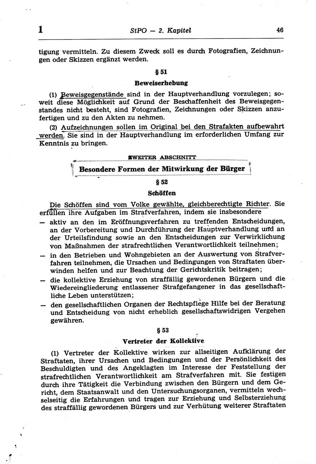 Strafprozeßordnung (StPO) der Deutschen Demokratischen Republik (DDR) und angrenzende Gesetze und Bestimmungen 1968, Seite 46 (StPO Ges. Bstgn. DDR 1968, S. 46)