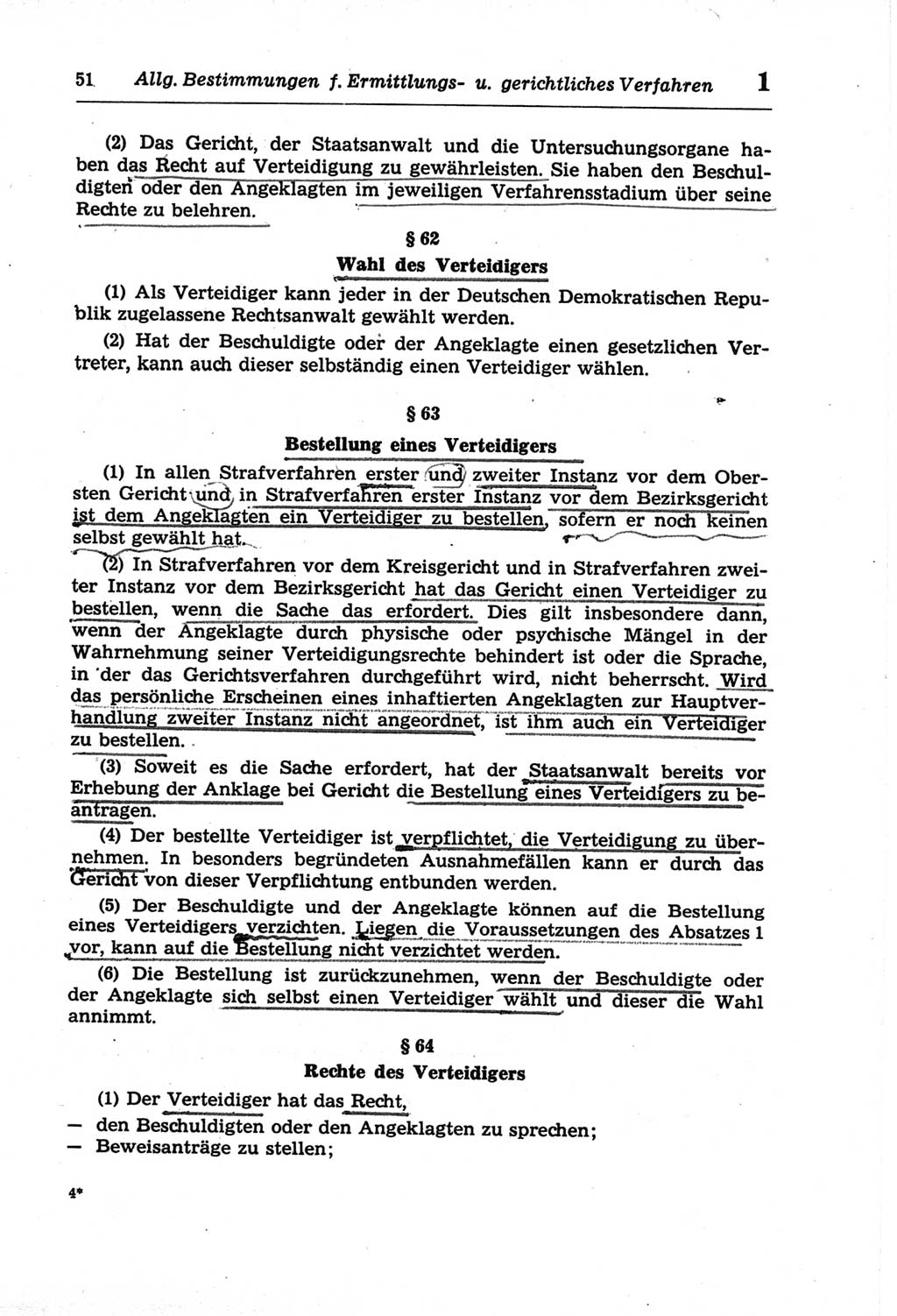 StrafprozeÃŸordnung (StPO) der Deutschen Demokratischen Republik (DDR) und angrenzende Gesetze und Bestimmungen 1968, Seite 51 (StPO Ges. Bstgn. DDR 1968, S. 51)